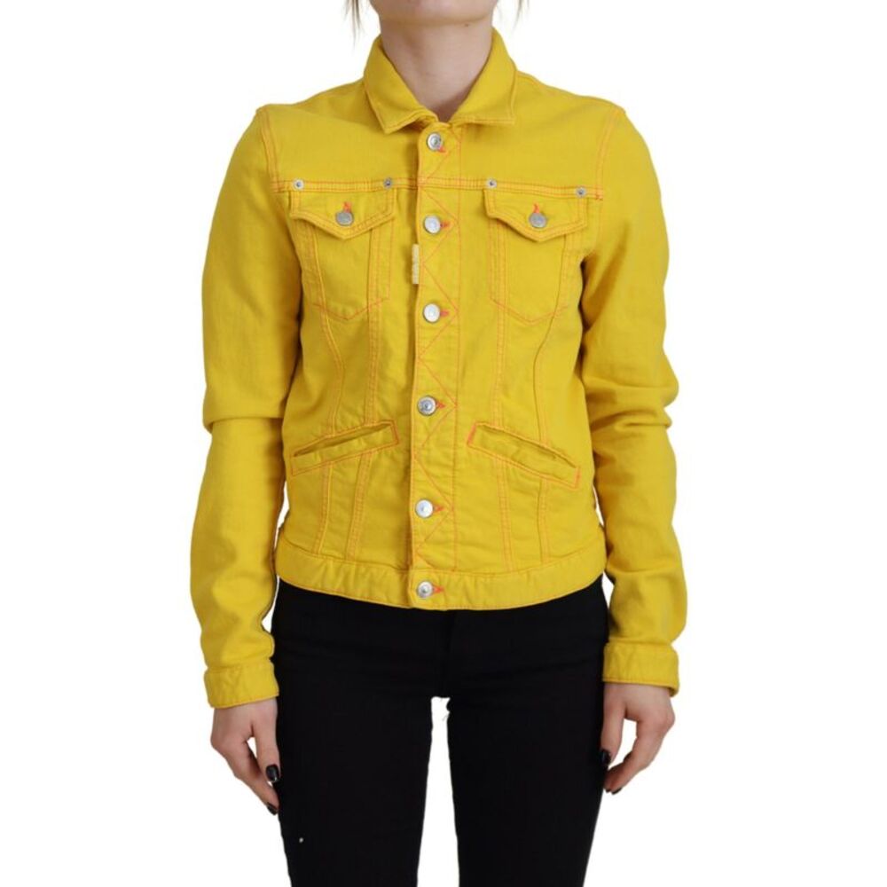 Dsquared² Yellow Collared Long Sleeves Denim Women's Jacket